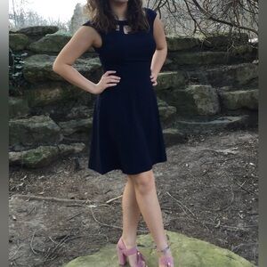 EUC Navy Vince Camuto Fit and Flare Dress